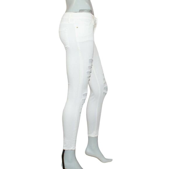 Frame Denim Le Skinny de Jeans White Distressed Le Color Rip Blanc 24 - Picture 12 of 12